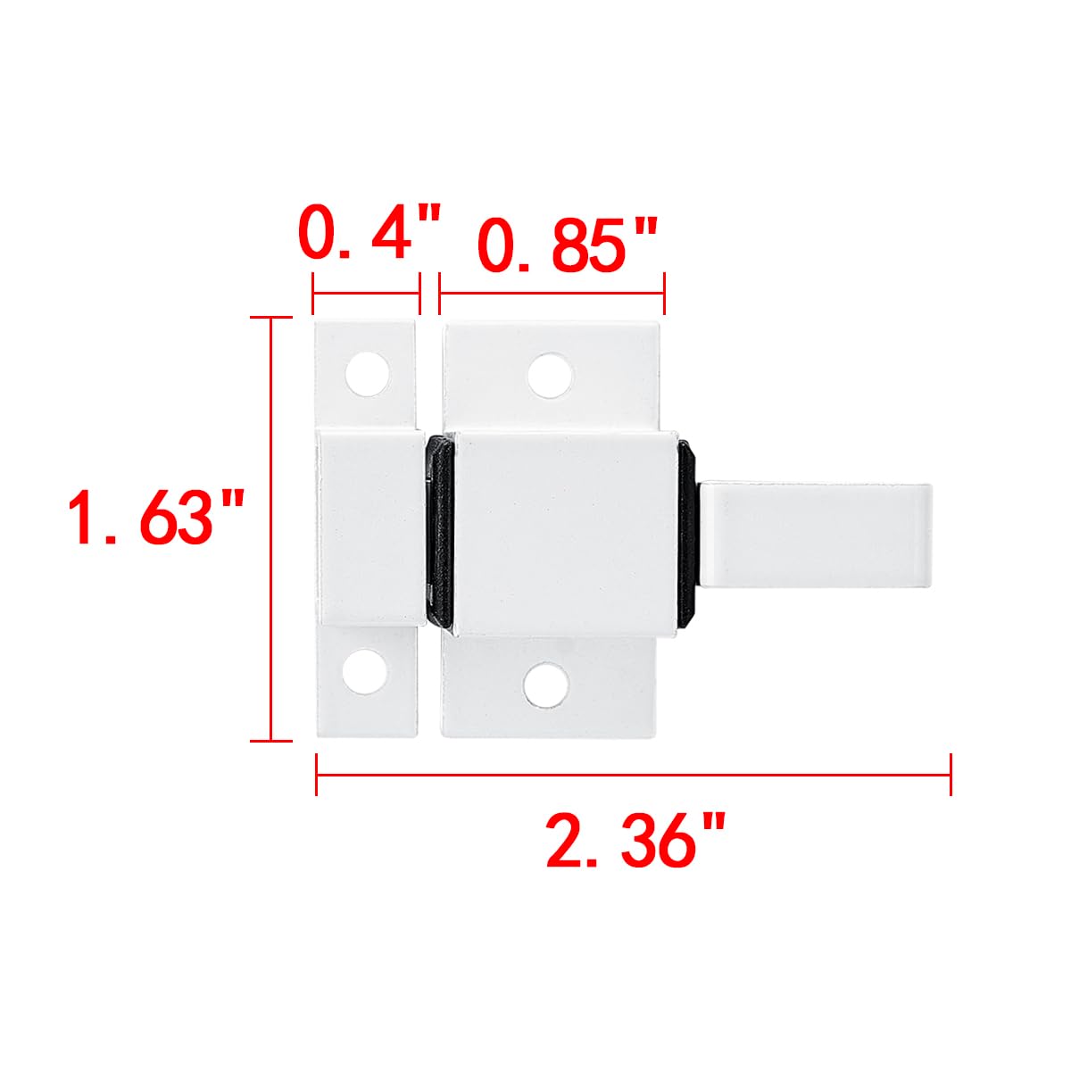 4 Packs White Spring Door Lock (4 Count)