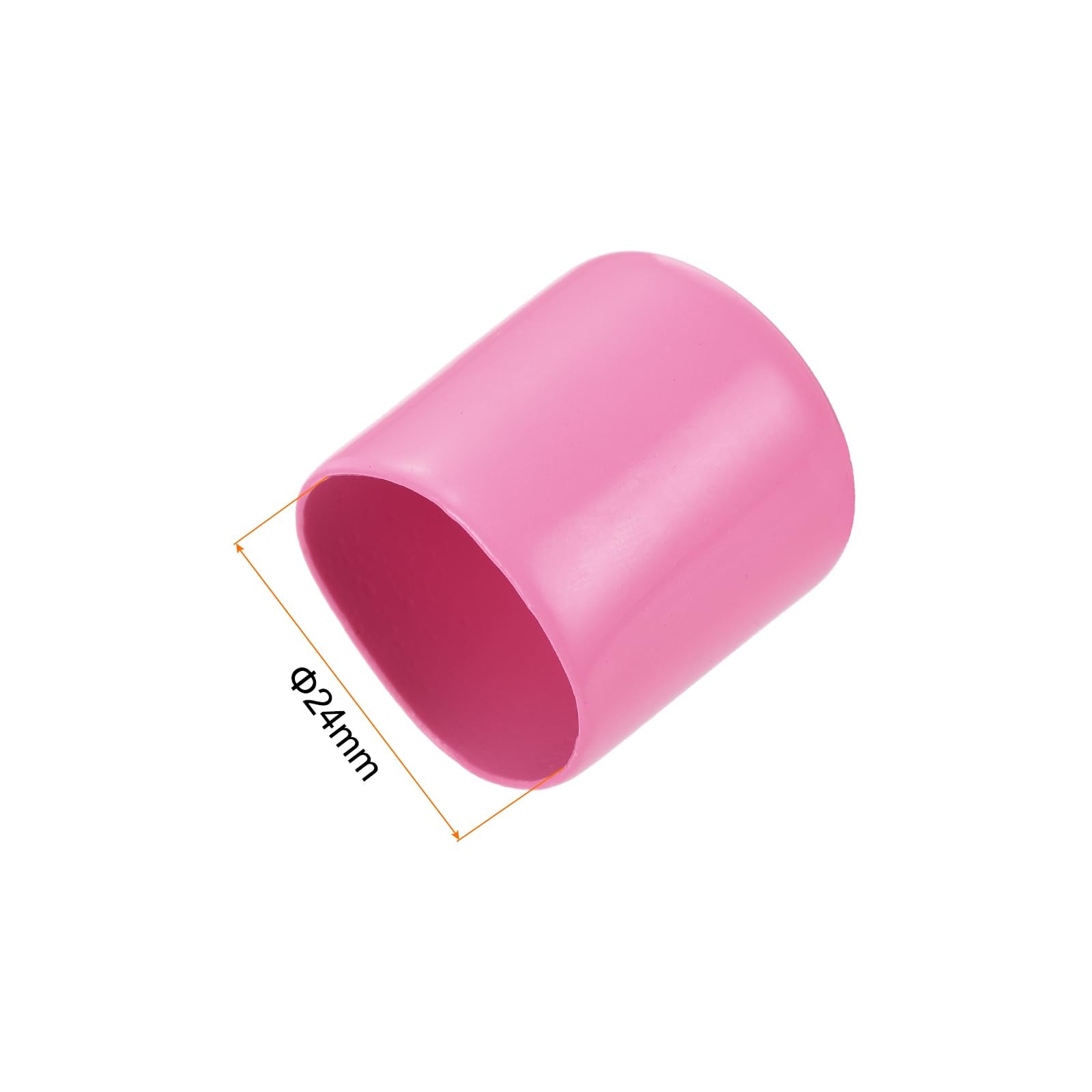 20pcs Rubber End Caps 24mm ID Vinyl PVC Round Tube Bolt Cap Cover Screw Thread Protectors Pink