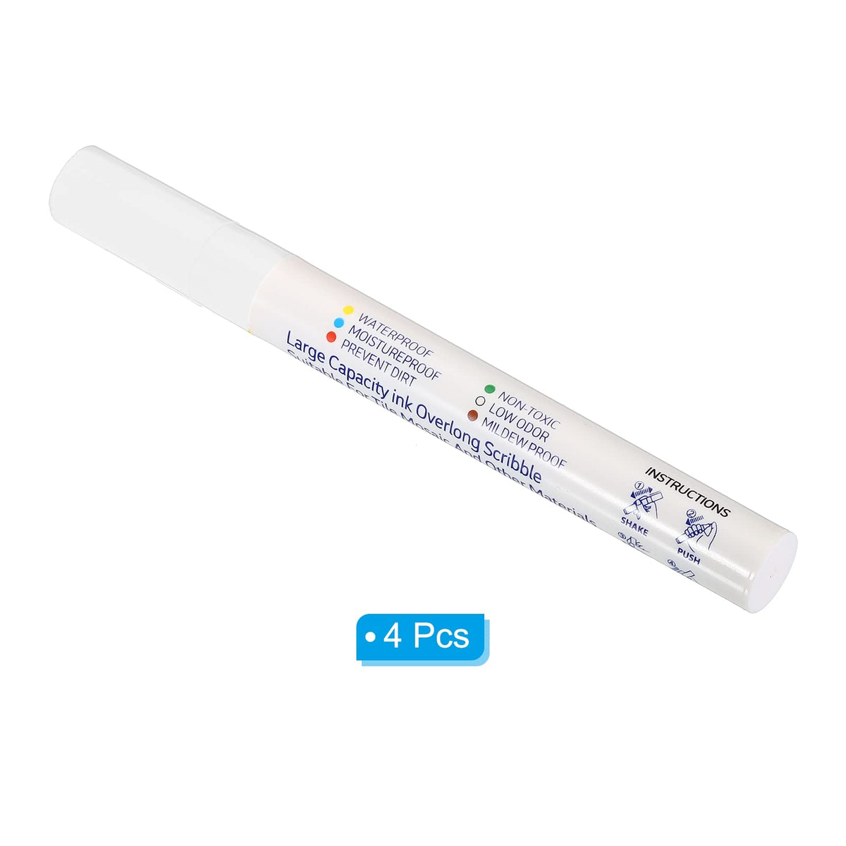 Grout Pen 4 Pack White Tile Marker Waterproof Grout Sealer Pen Tile Repair Pens Paint Pens for Wall Floor Bathroom Kitchen Refresh (4 Count)
