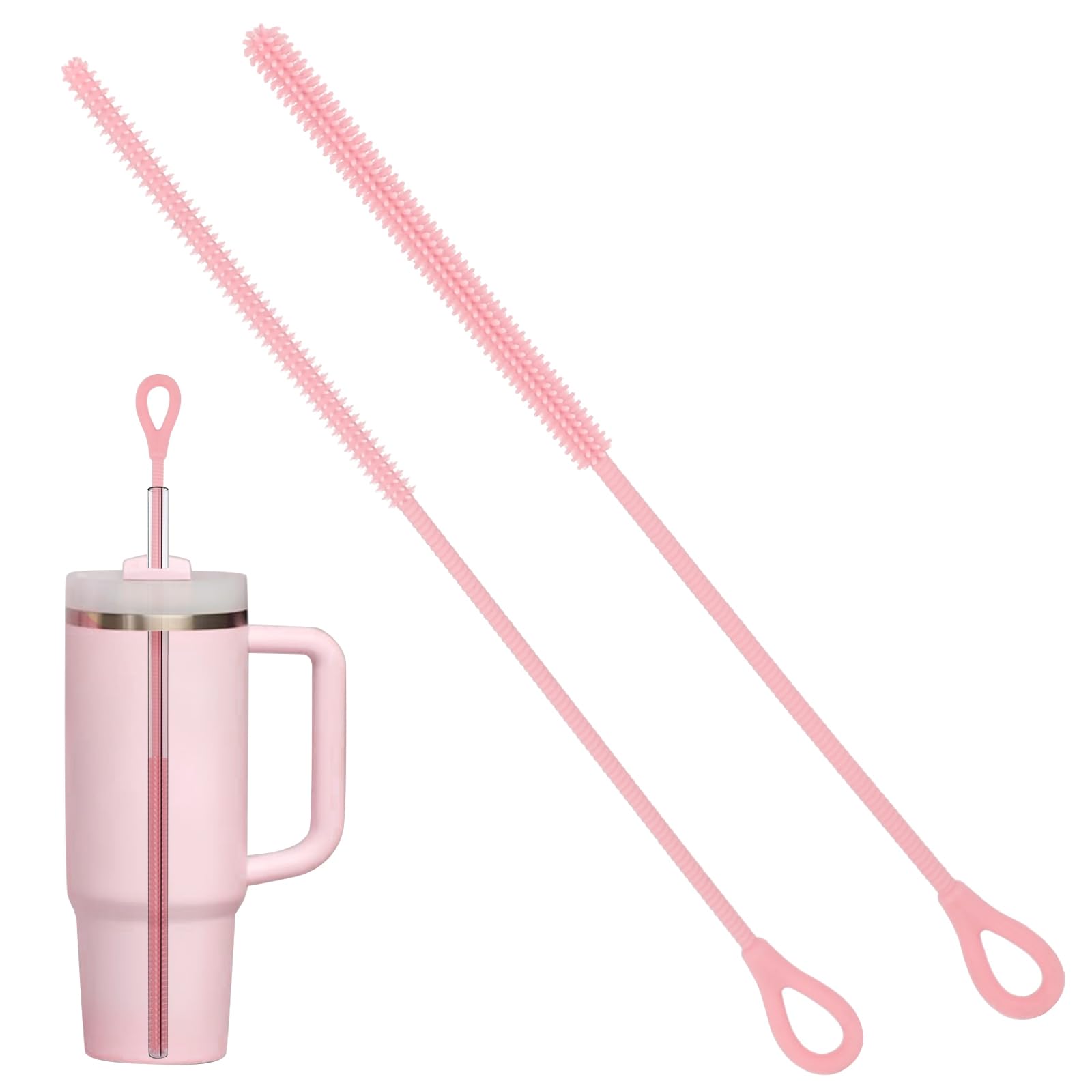 2Pcs Silicone Straw Cleaner Brush (2 Count)