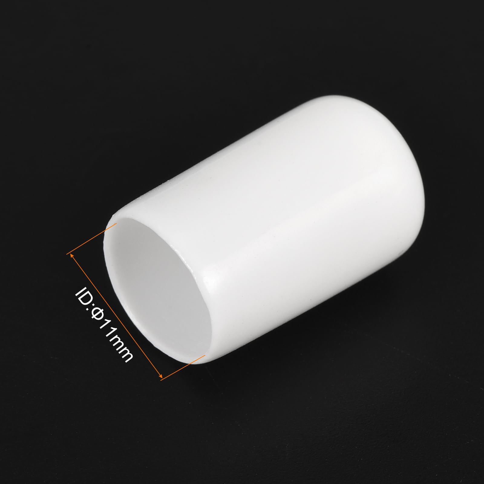 20pcs Rubber End Caps 11mm ID Vinyl Round End Cap Cover Screw Thread Protectors White