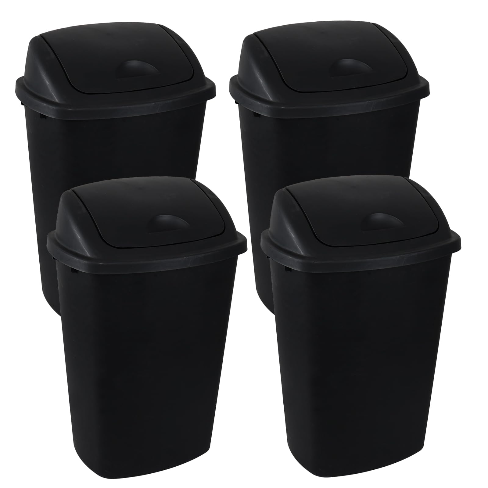 4 Pack 13 Gallon Kitchen Trash Garbage Can with Swing Lid (4 Count)