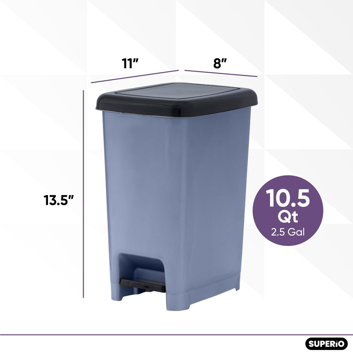 Slim Trash Can with Foot Pedal (2 Count)