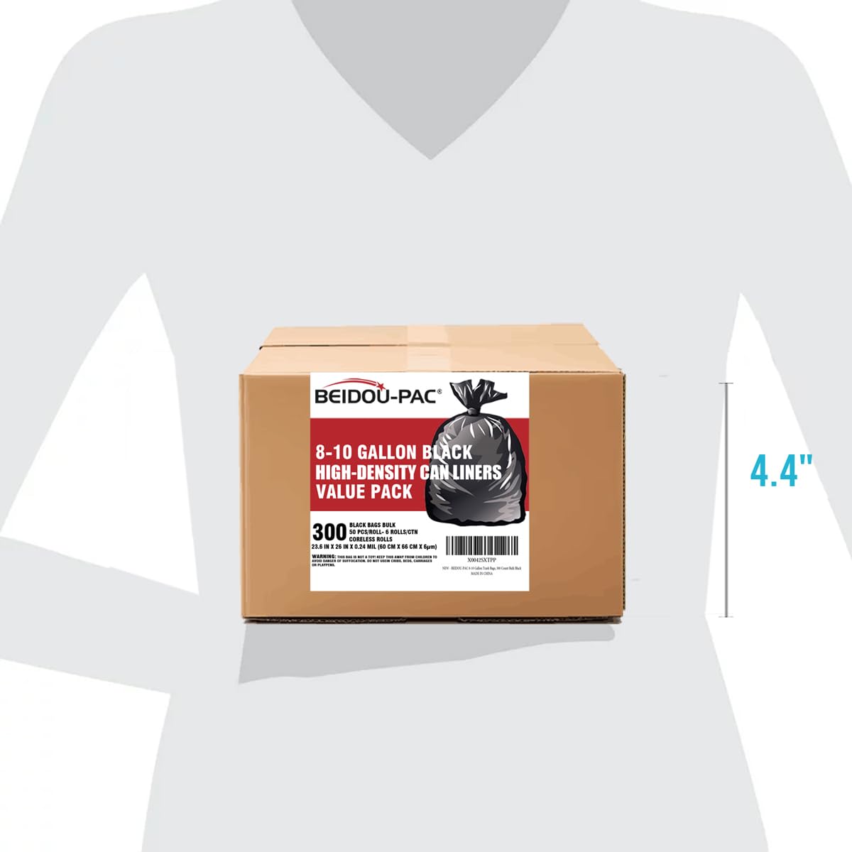 8 10 Gallon Trash Bags (300 Count)