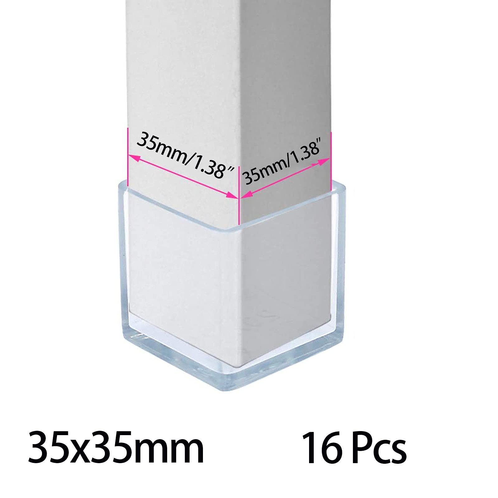 16 Pcs Transparent Square Anti (16 Count)