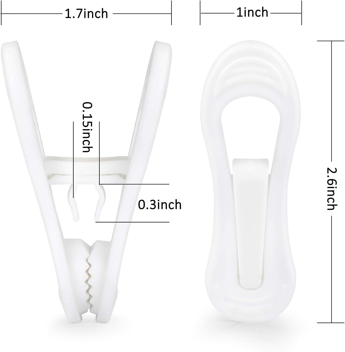 White Plastic Hanger Clips (50 Count)