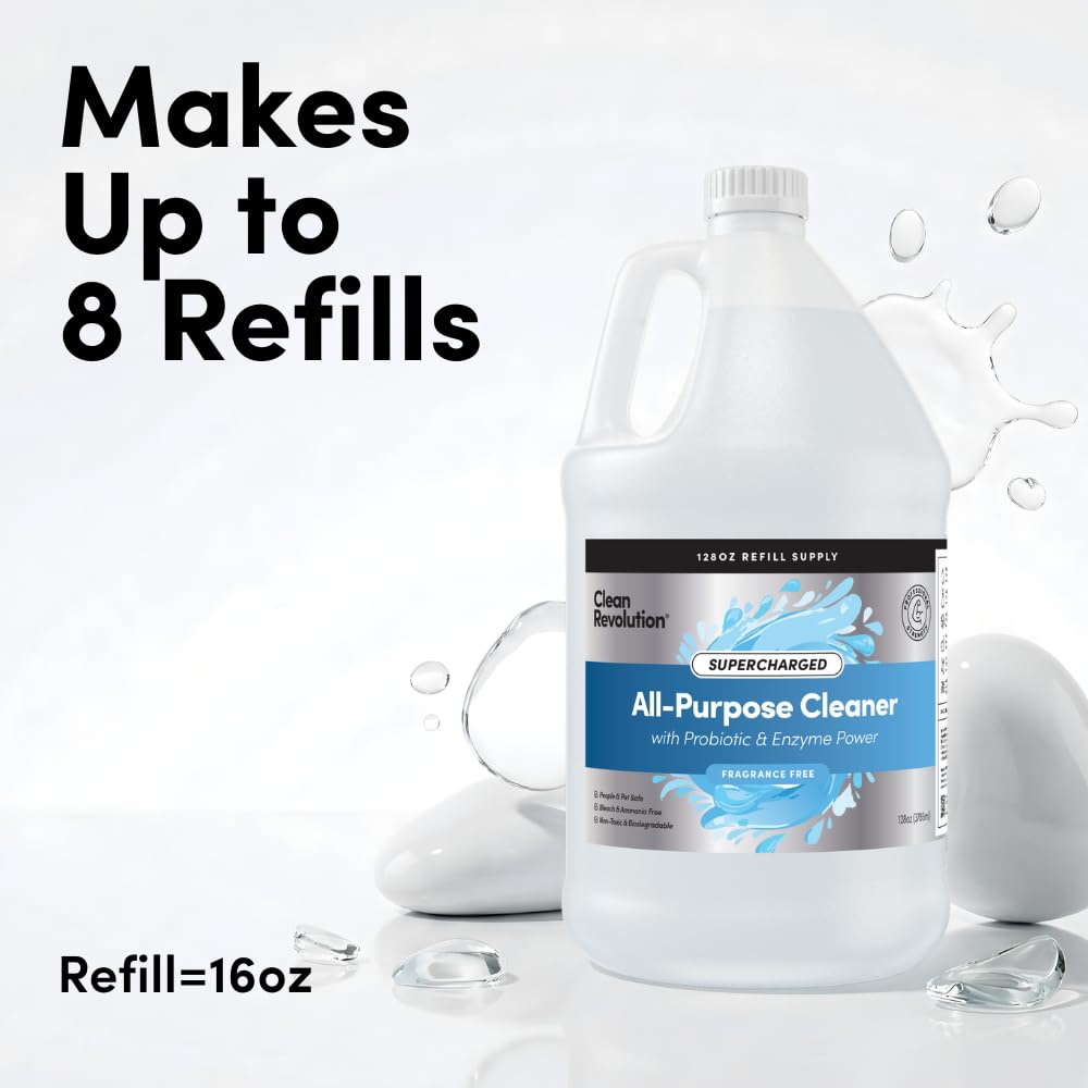 SuperCharged All Purpose Cleaner Refill with Smart Probiotic + Enzyme Complex (128 Fl Oz)