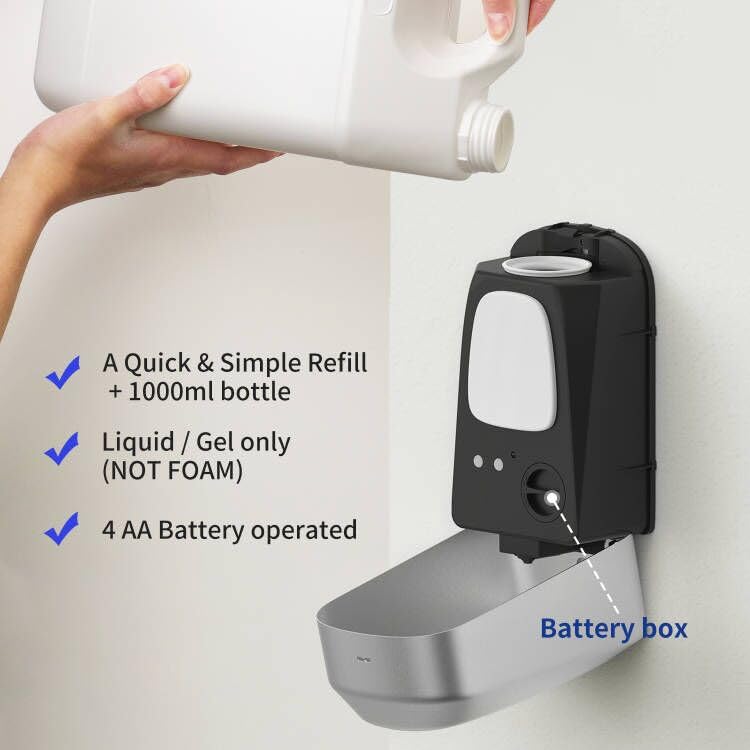 Touchless Wall Mount White ABS Plastic Soap Dispenser 34OZ