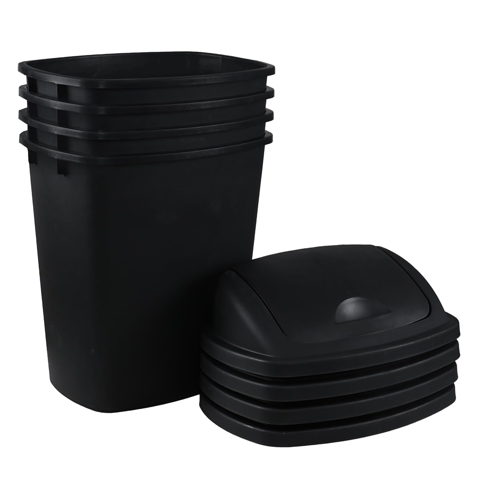 10 Gallon Kitchen Trash Cans with Swing Lid (4 Count)