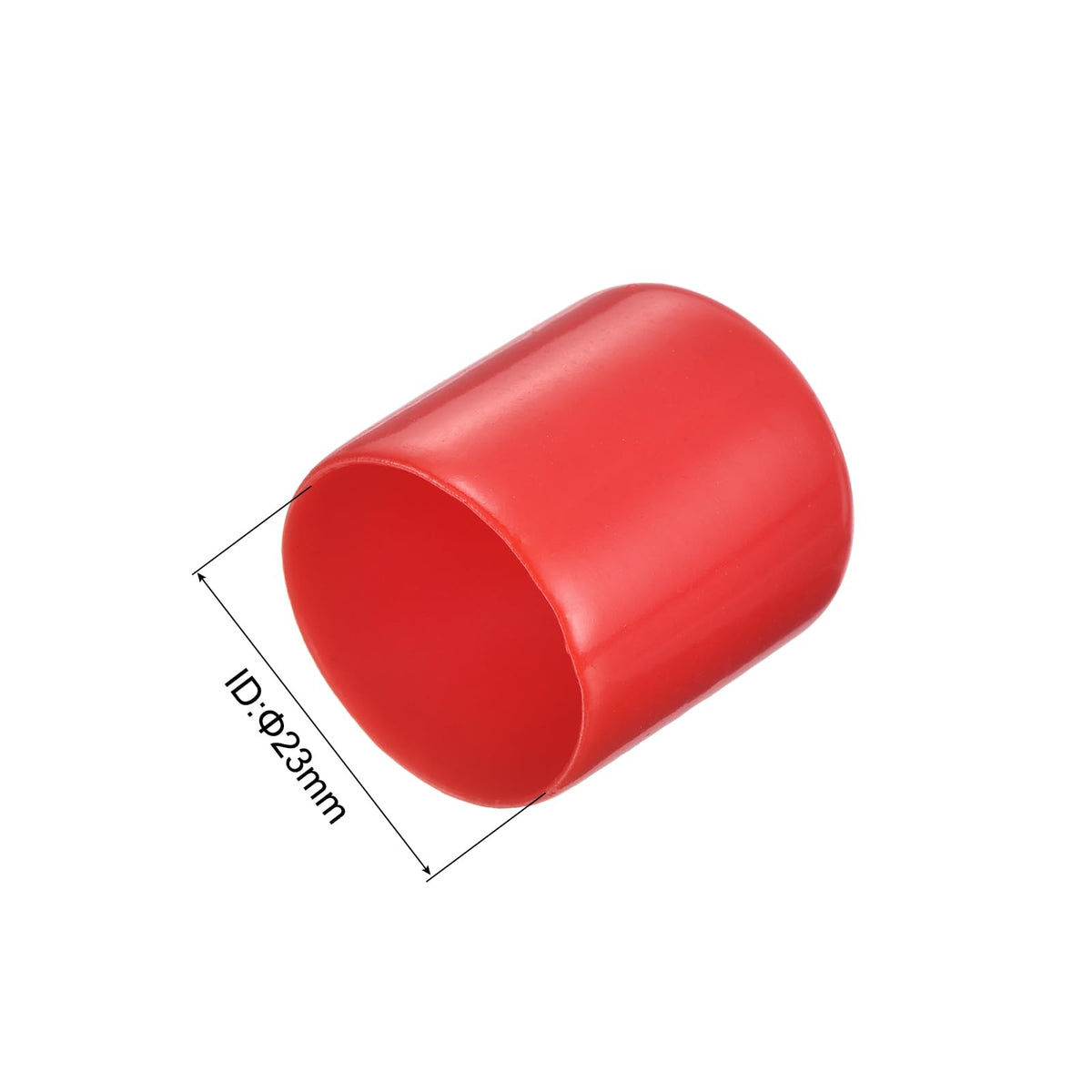 20pcs Rubber End Caps 23mm ID Vinyl Round Tube Bolt Cap Cover Thread Protectors Red