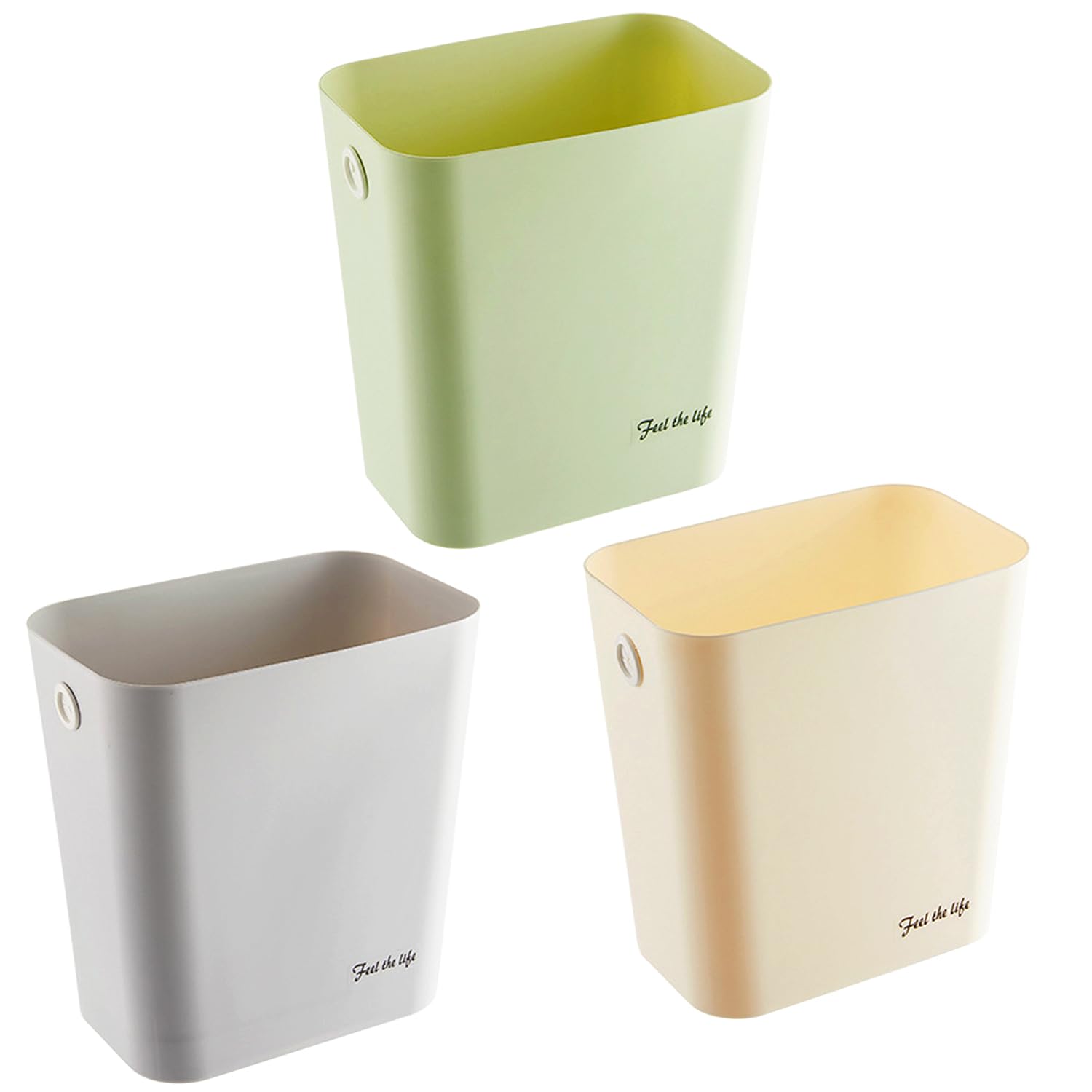 Rectanglar Small Trash Can 3 Pack (3 Count)