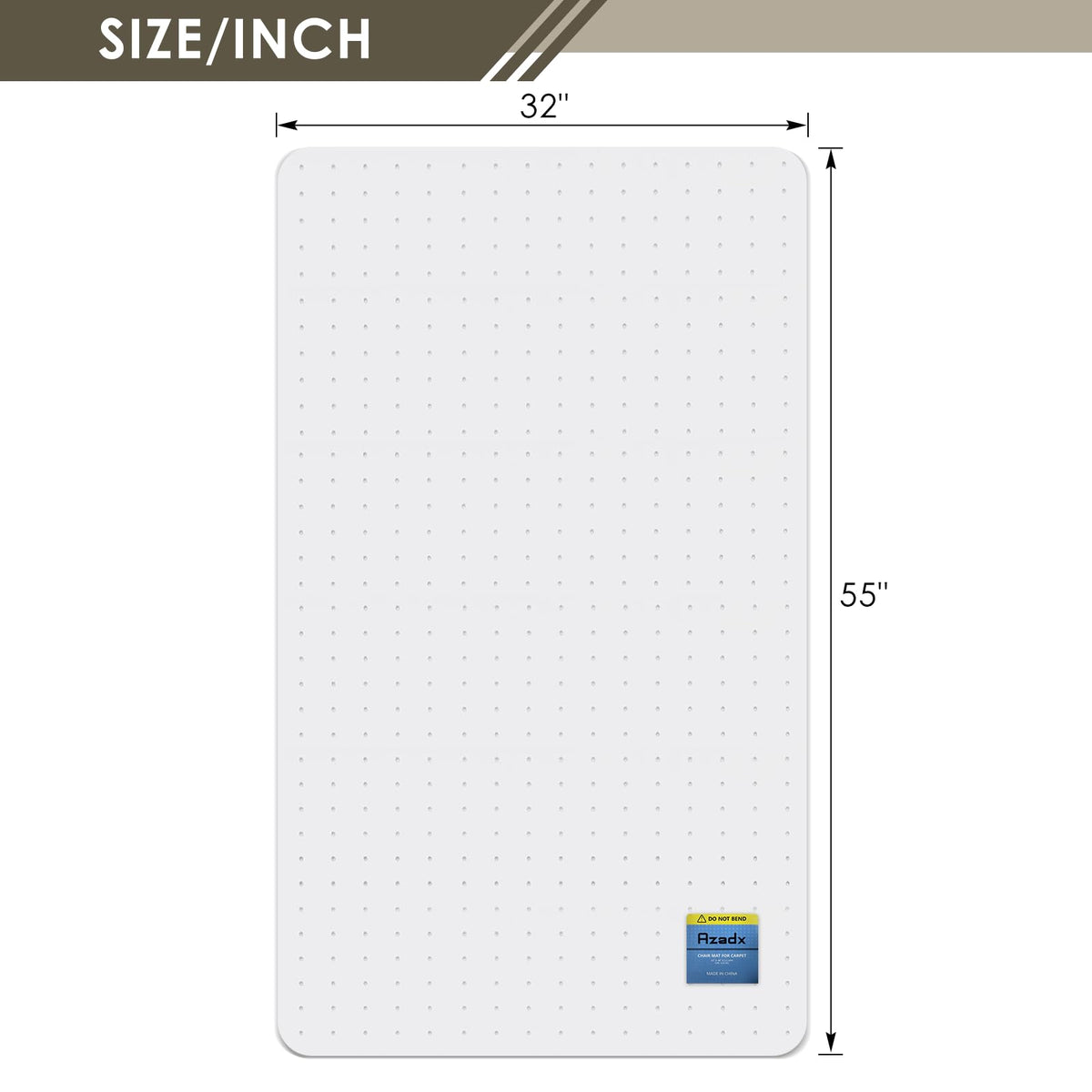 Heavy Duty Office Chair Mat for Carpet 32" x 55" Hard Material