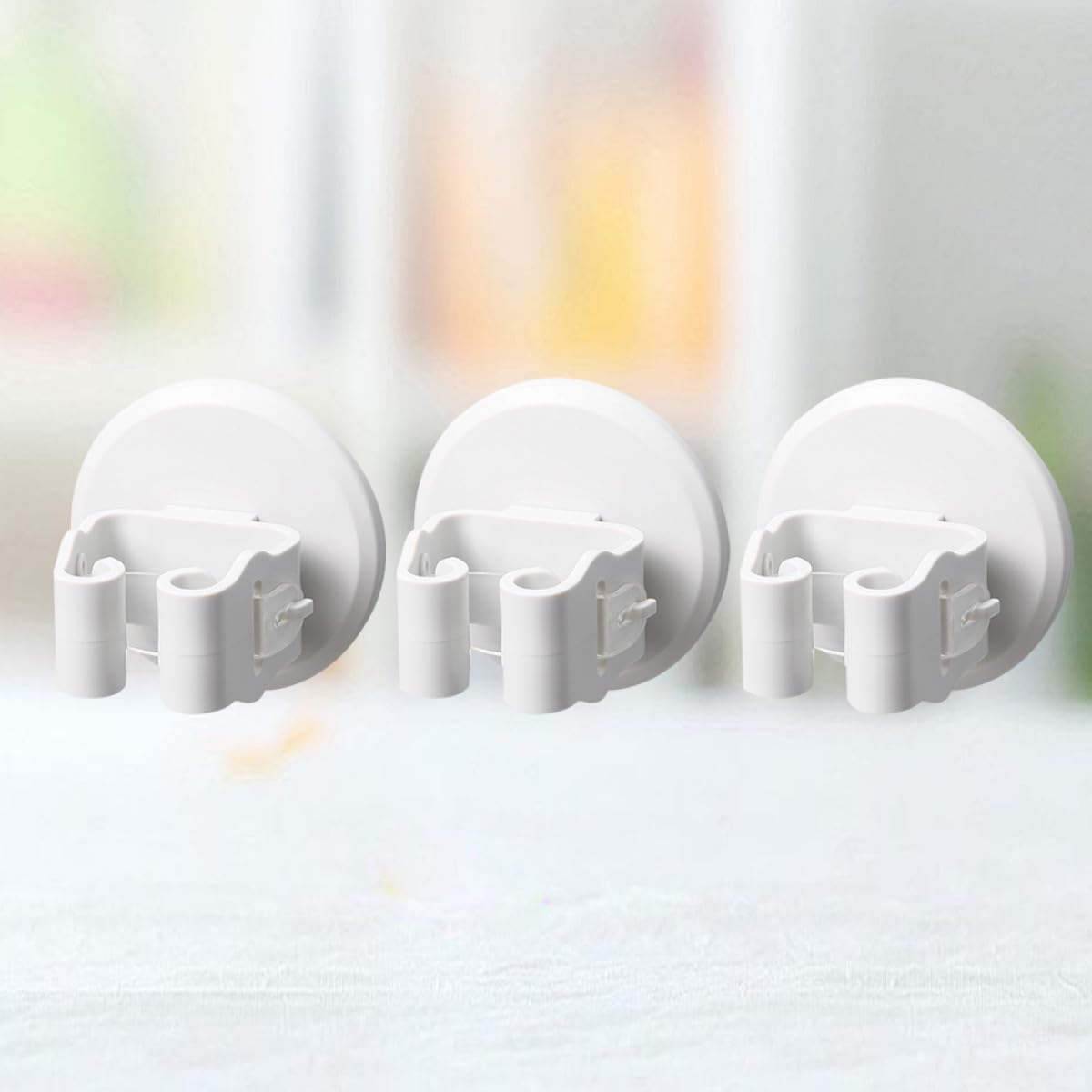 3pcs White Mop Broom Holder Wall