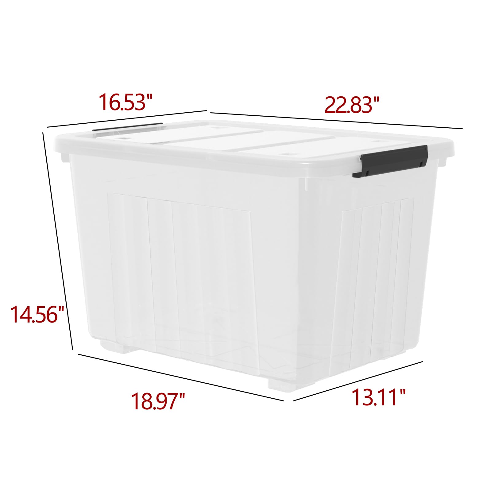 70 Quart Large Clear Storage Bins (4 Count)
