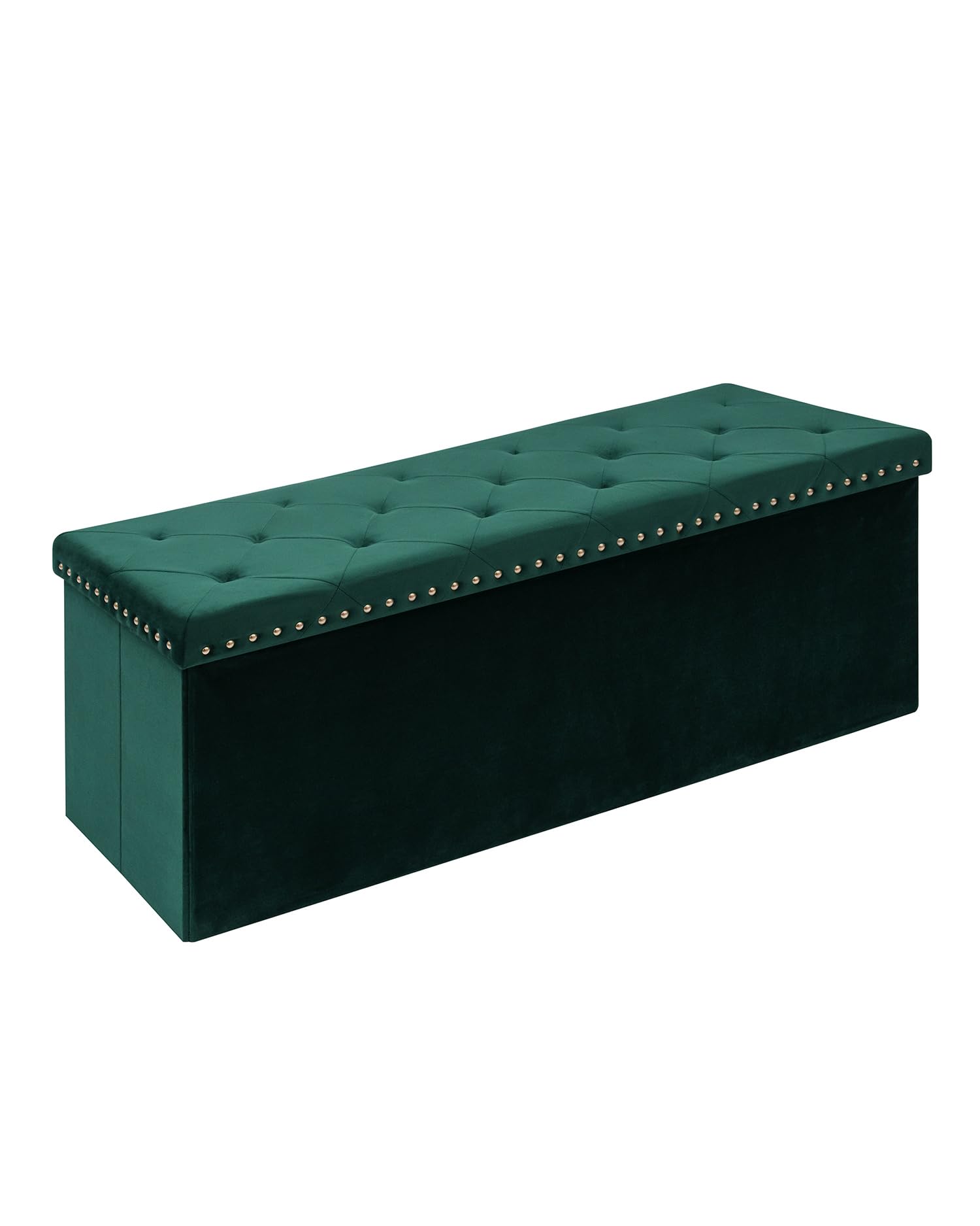Velvet Storage Ottoman Bench