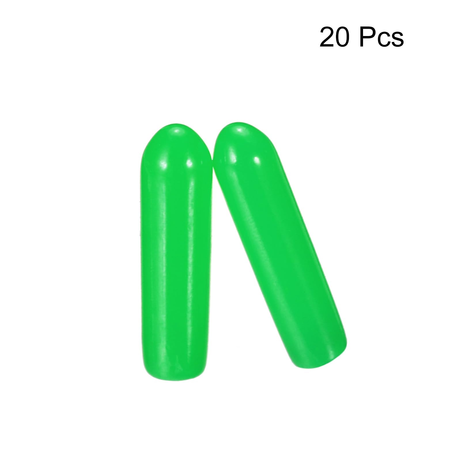20pcs Rubber End Caps 2mm ID Vinyl PVC Round Tube Bolt Cap Cover Screw Thread Protectors Green