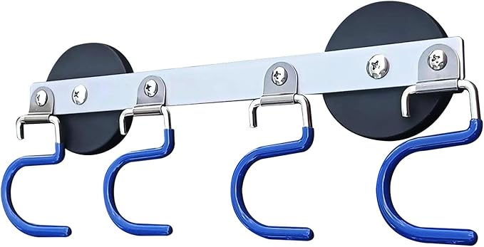 Magnetic Mop Broom Holder Wall Mount Heavy Duty No Drill Over the Door Broom Gripper RV Camper Wall Organizer