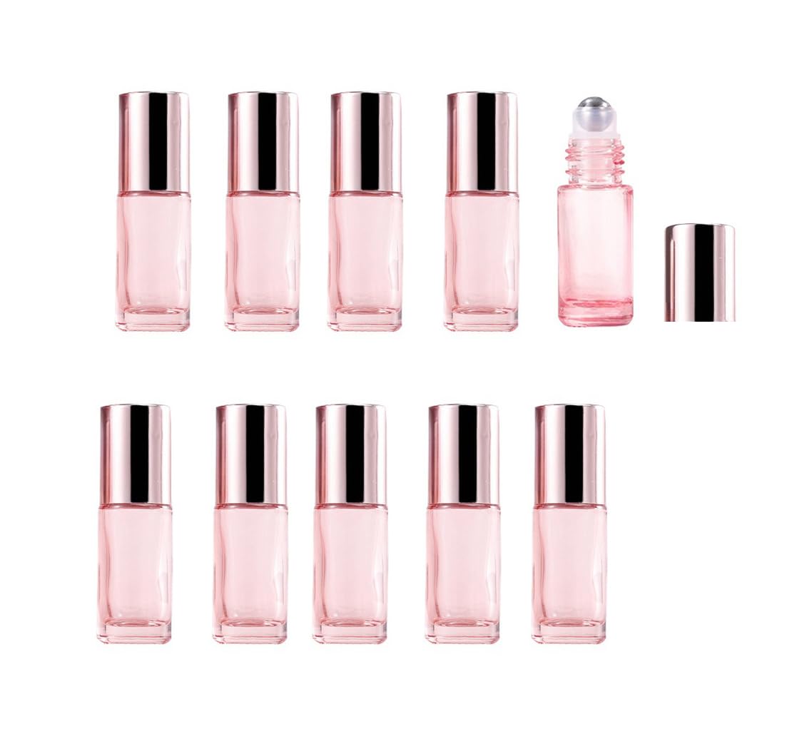 10 Pack Glass Essential Oil Roller Bottle Roll on Bottles (10 Count)
