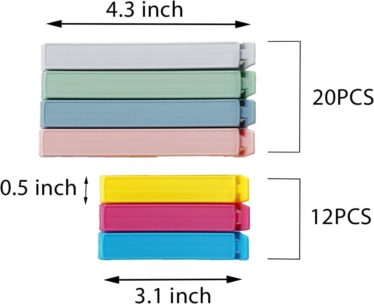 32 PCS Plastic Chip Clips for Food Packages (32 Count)