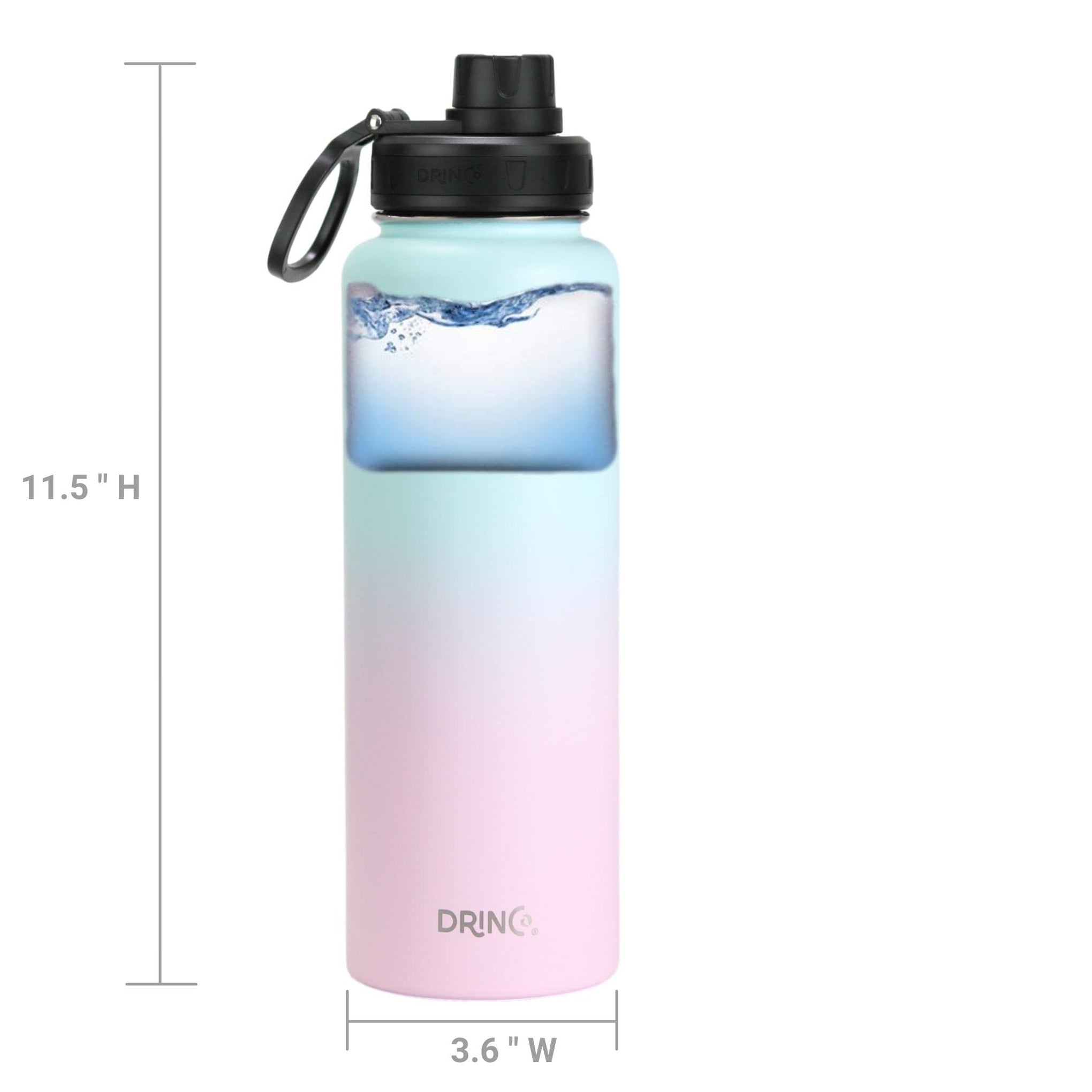 Stainless Steel Water Bottle Spout Lid Vacuum Insulated Double Wall Water Bottle Wide Mouth