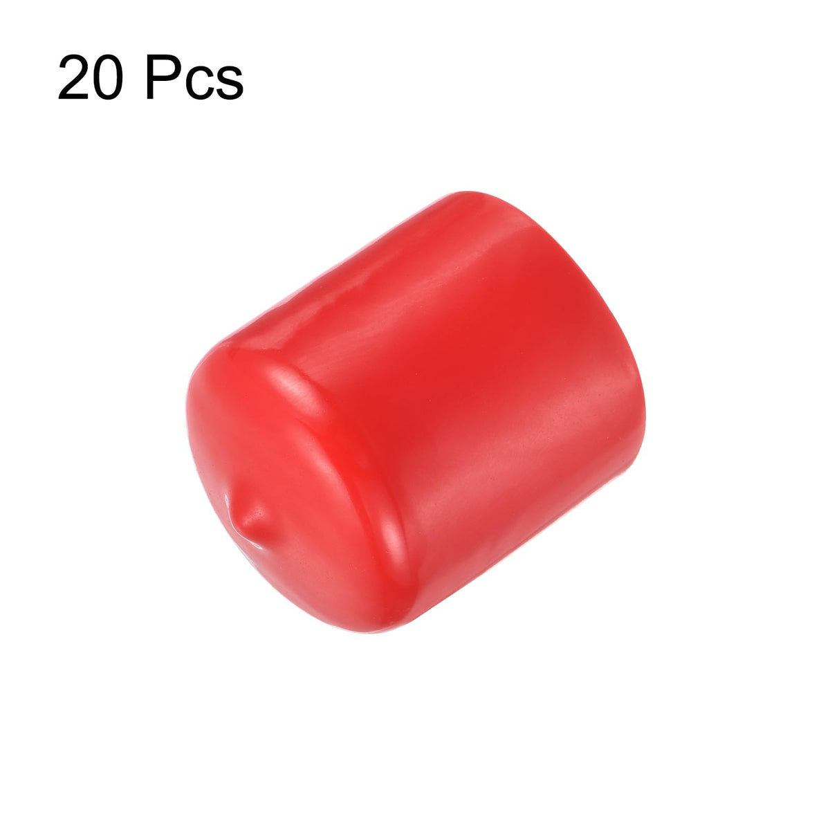 20pcs Rubber End Caps 29mm ID Vinyl Round Tube Bolt Cap Cover Thread Protectors Red