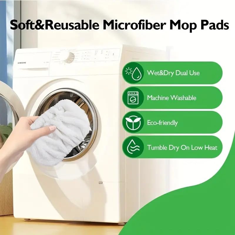 4pcs Reusable Microfiber Mop Pads for Swiffer Sweeper (4 Count)