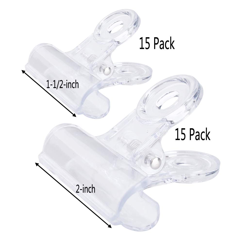 30 Pack Plastic Clear Clips Clamps (30 Count)