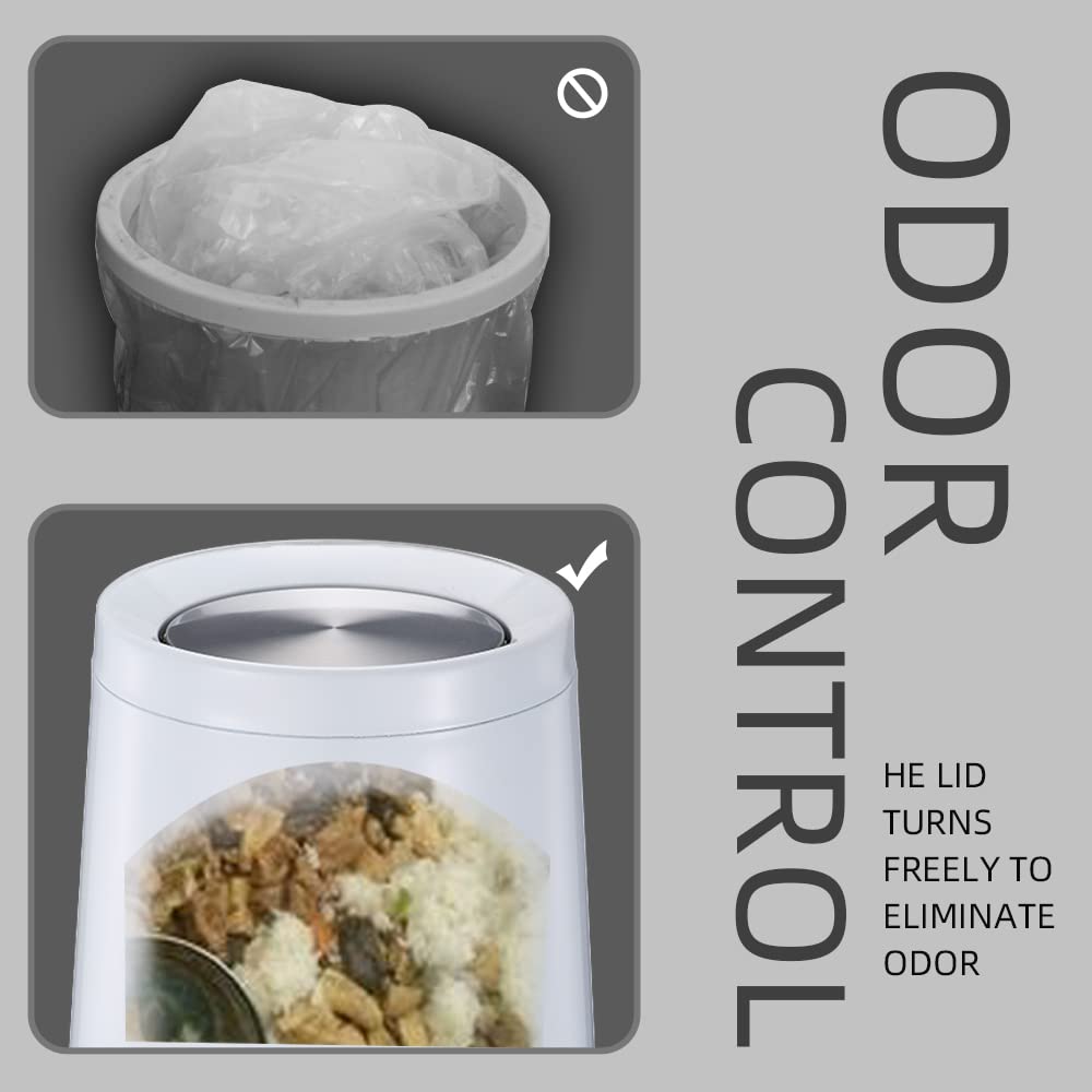 Household Swing White Bathroom Trash Can
