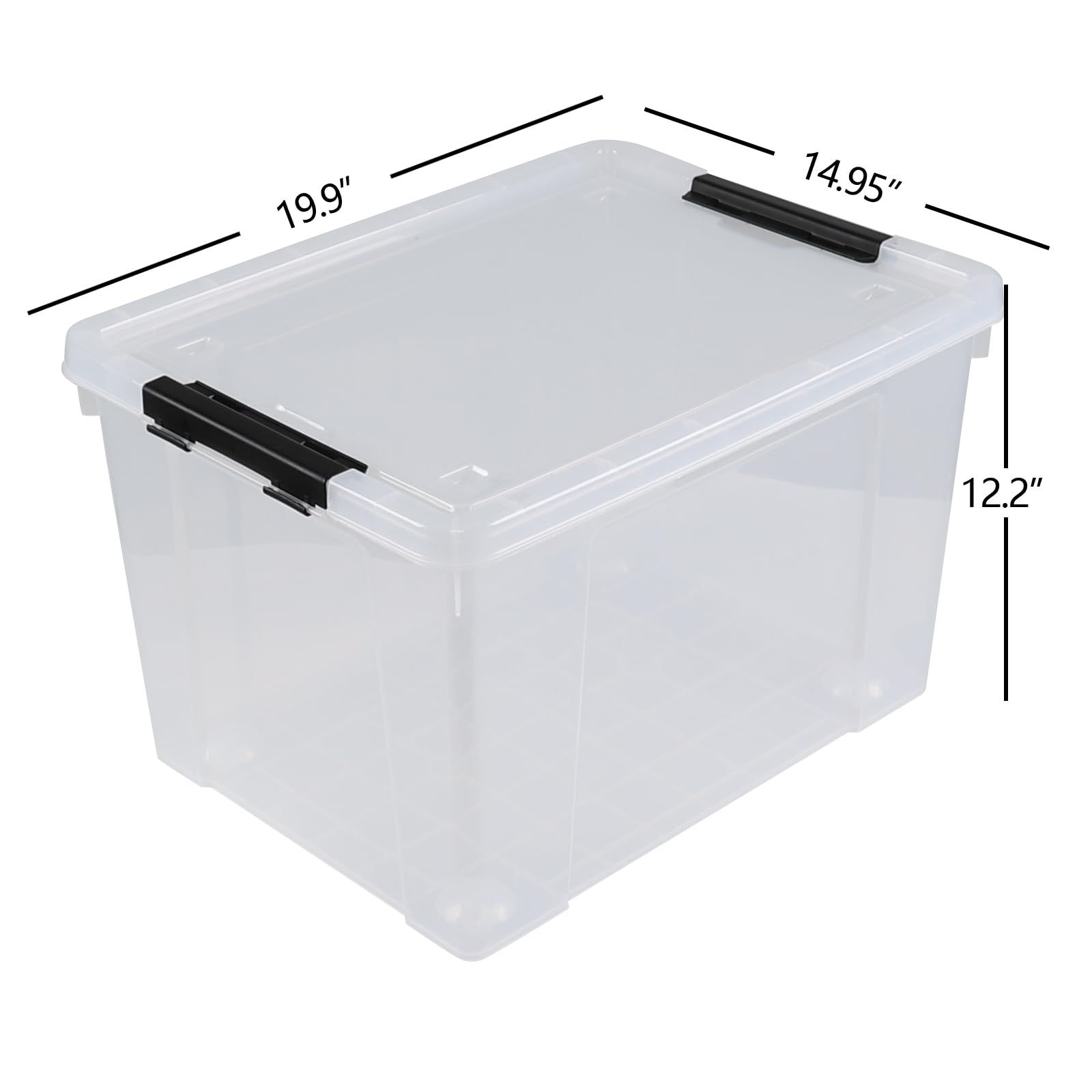 50 L Plastic Storage Bins with Latching Lids and Wheels (4 Count)