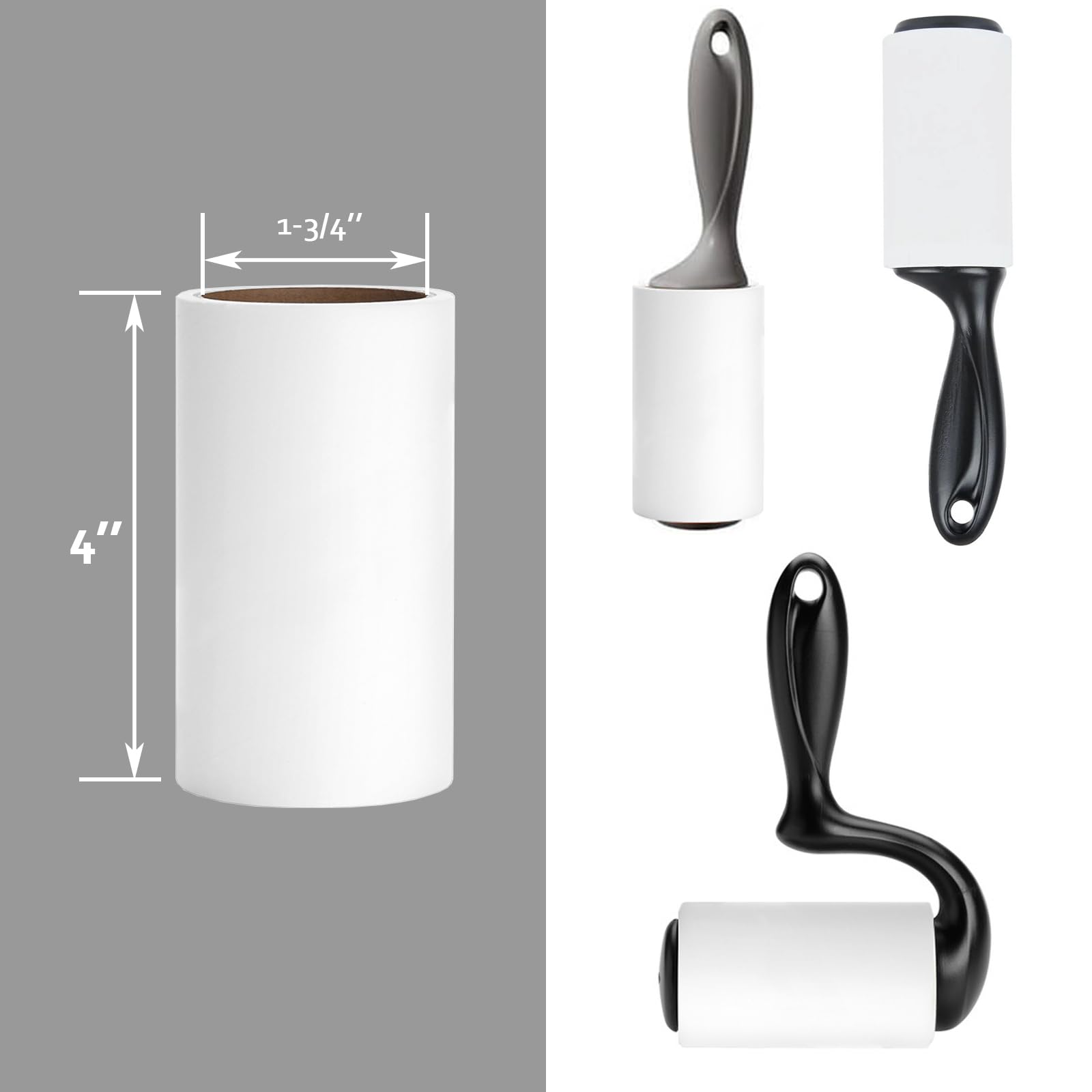 4 inch Lint Roller Refills for Scotch Brite Lint Roller Replacement Refills for Pet Hair Extra Sticky Everyday Clean Lint Remover Refills 6 Pack 60 Sheets per Roll Total 360 Sheets (360 Count)