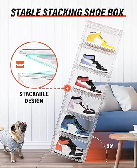 Clear Plastic Shoe box Organizer (3 Count)