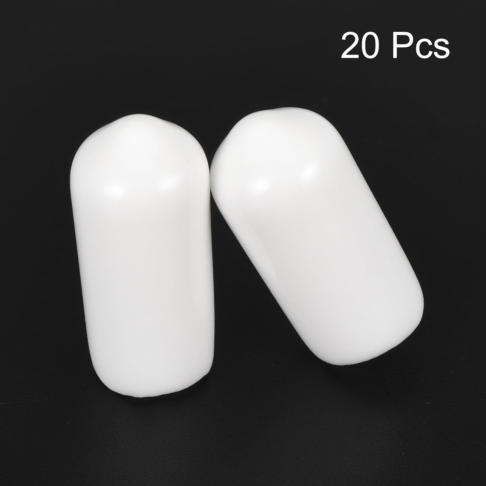 20pcs Rubber End Caps 7mm ID Vinyl Round End Cap Cover Screw Thread Protectors White