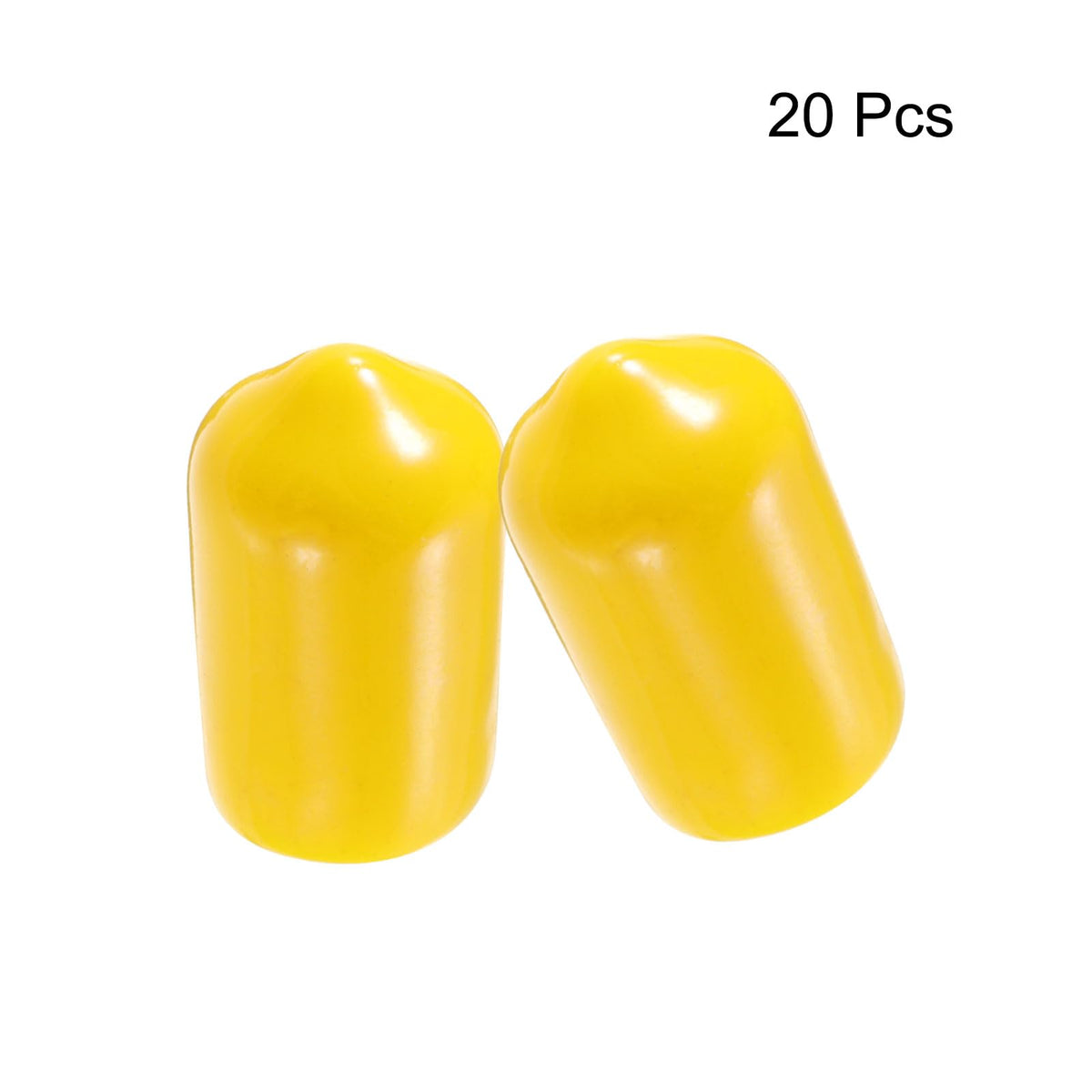 20pcs Rubber End Caps 9mm ID Vinyl PVC Round Tube Bolt Cap Cover Screw Thread Protectors Yellow
