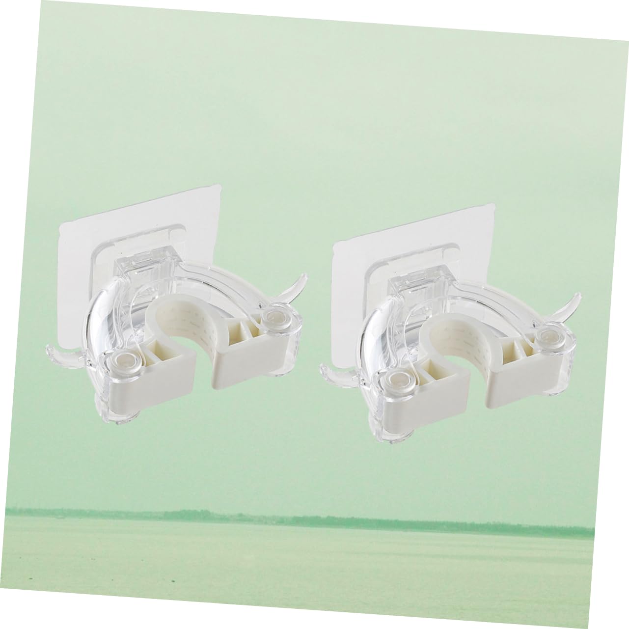 2pcs Mop Stand Broom Hanger Seamless Wall Mount Mop Holder Home Kitchen Bathroom Organizer