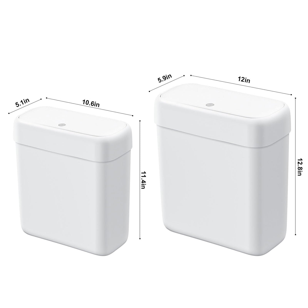 2 Pack Bathroom Trash Can with Lid