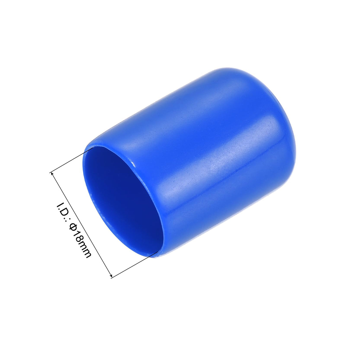 20pcs Rubber End Caps 18mm ID Vinyl Round Tube Bolt Cap Cover Screw Thread Protectors Blue