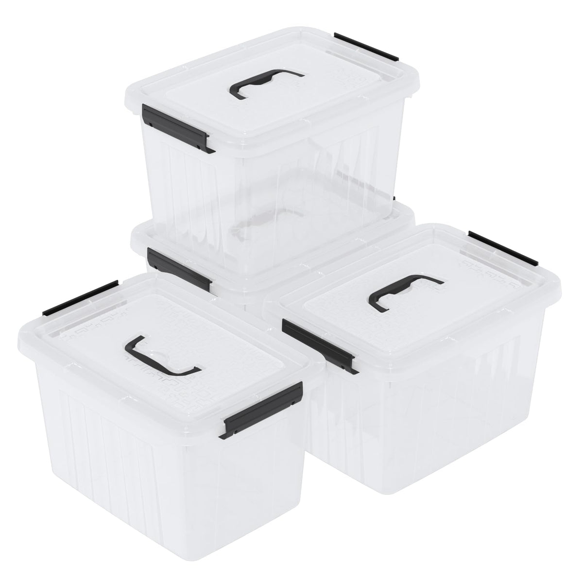 Clear Plastic Storage Bins With Lids (4 Count)