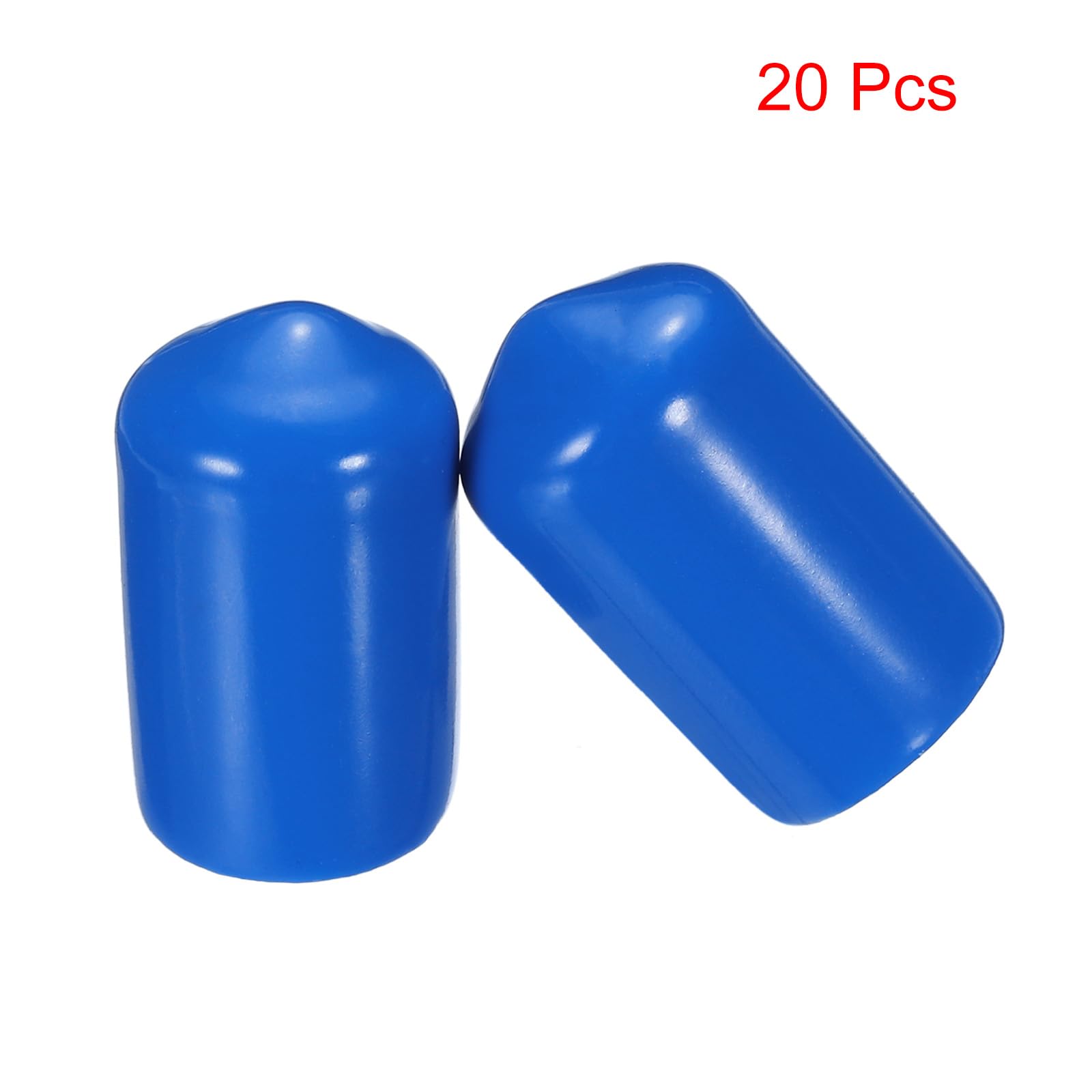 20pcs Rubber End Caps 13mm ID Vinyl PVC Round Tube Bolt Cap Cover Screw Thread Protectors Blue