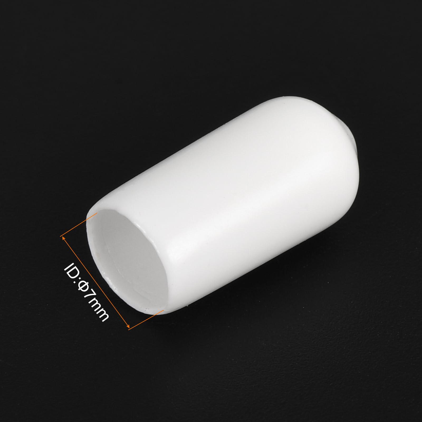 20pcs Rubber End Caps 7mm ID Vinyl Round End Cap Cover Screw Thread Protectors White