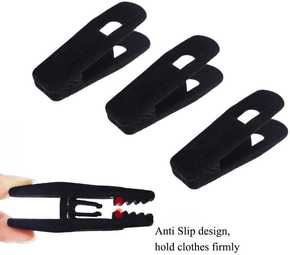 Black Velvet Hangers Clips 20 PCS (20 Count)