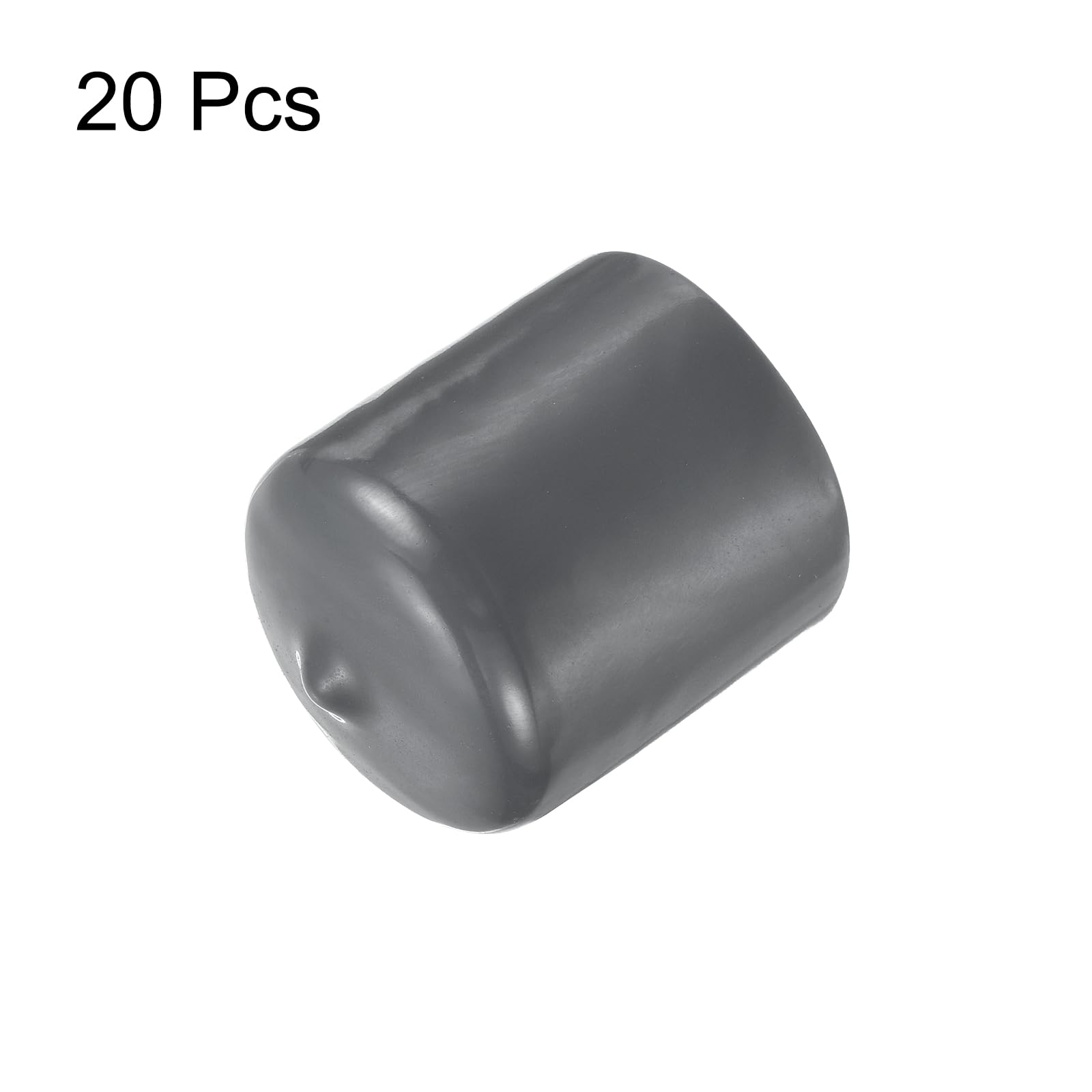 20pcs Rubber End Caps 28mm ID Vinyl Round Tube Bolt Cap Cover Thread Protectors Dark Grey