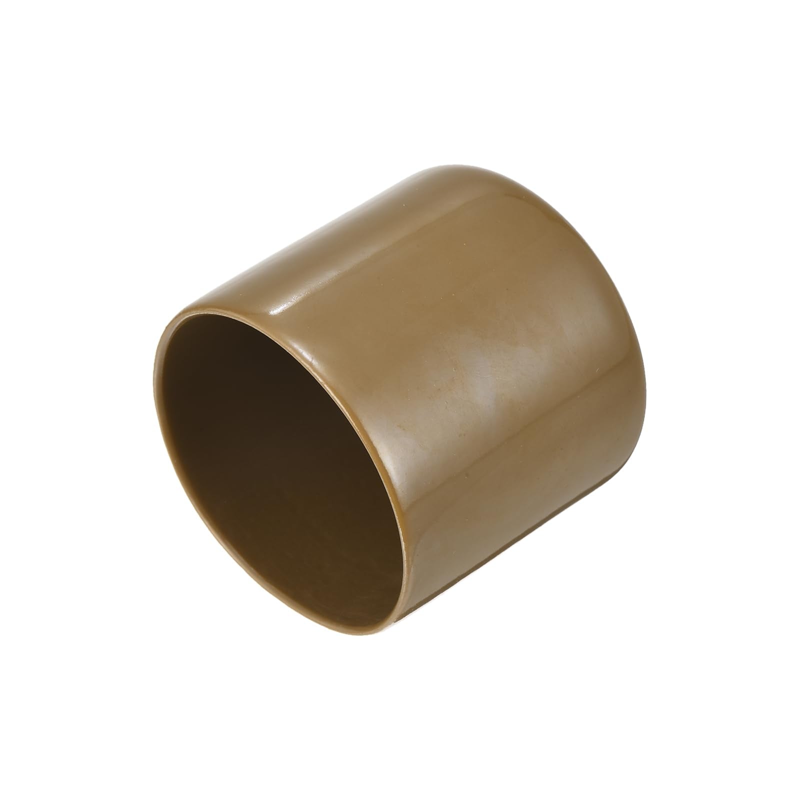 20pcs Rubber End Caps 43mm ID Vinyl PVC Round Tube Bolt Cap Cover Screw Thread Protectors Light Brown