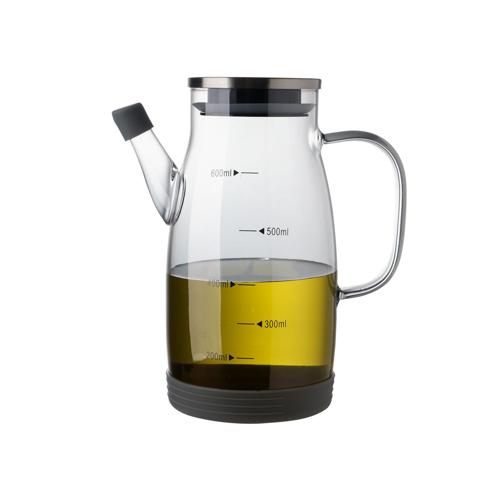 Large Glass Oil Dispenser Bottle for Kitchen Cooking Recipiente Para Aceite De Cocina Olive Oil Vinegar Dispenser Cruet Stainless Steel Lid No Drip Liquid Container