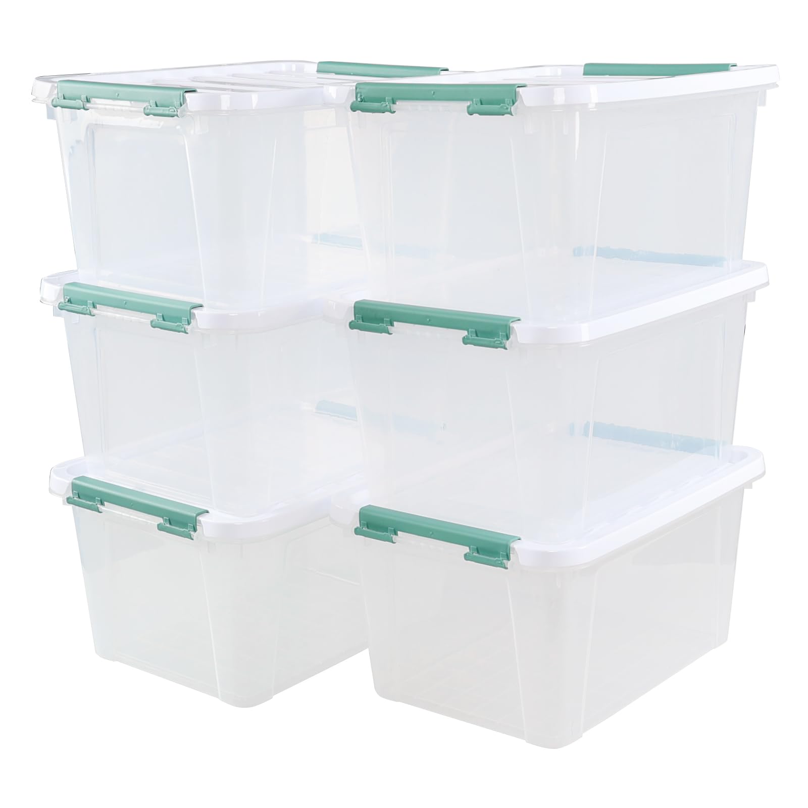 6 Pack Clear Storage Latch Bins (6 Count)