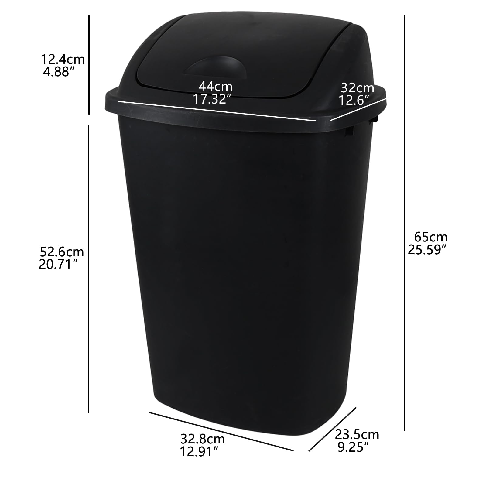 4 Pack 13 Gallon Kitchen Trash Garbage Can with Swing Lid (4 Count)
