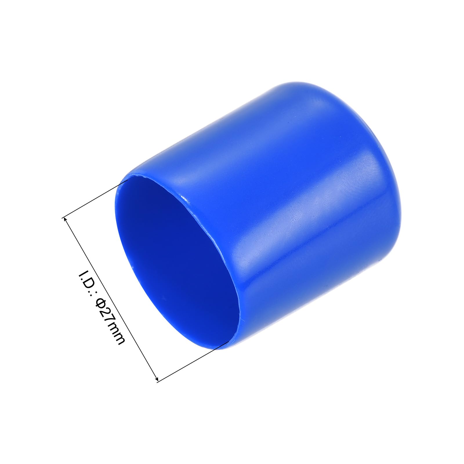 20pcs Rubber End Caps 27mm ID Vinyl Round Tube Bolt Cap Cover Screw Thread Protectors Blue