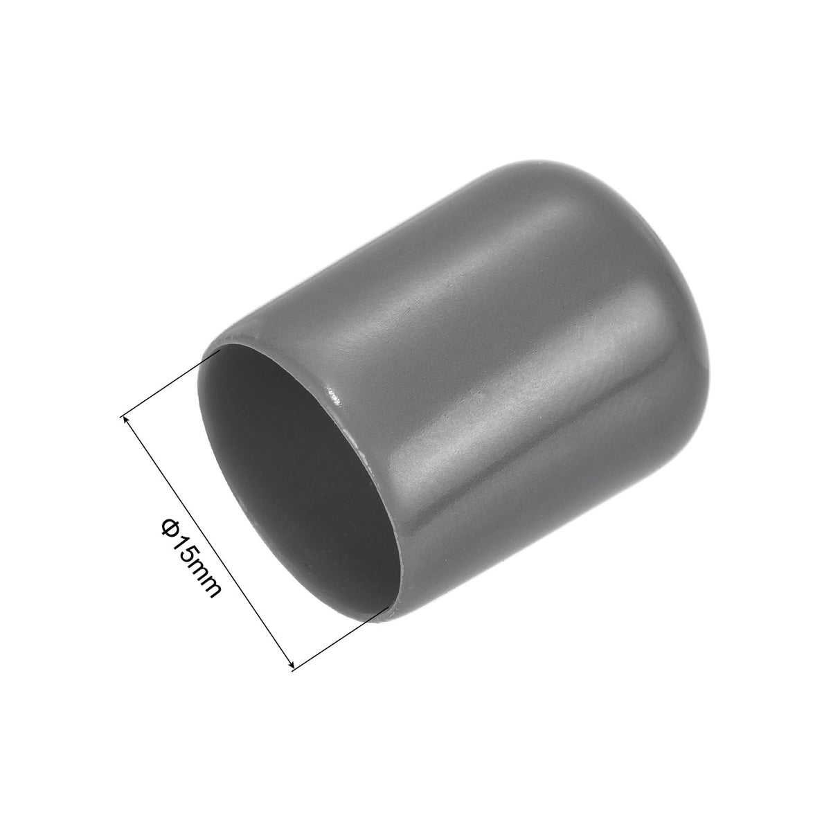 20pcs Rubber End Caps 15mm ID Vinyl PVC Round Tube Bolt Cap Cover Screw Thread Protectors Dark Grey