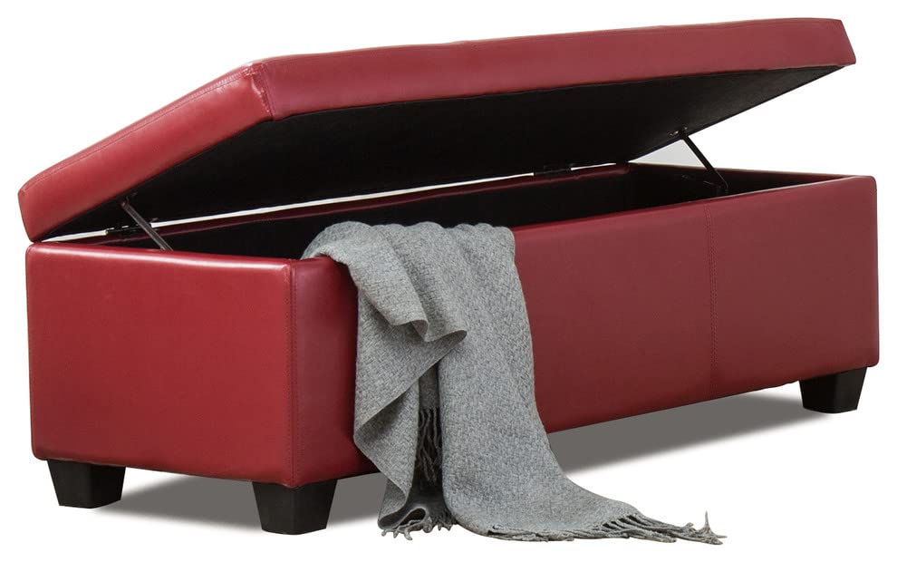 Storage Faux Leather Ottoman