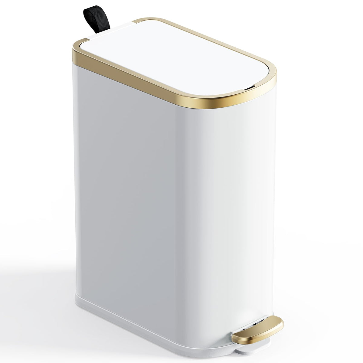 Small Bathroom Trash Can with Lid Soft Close