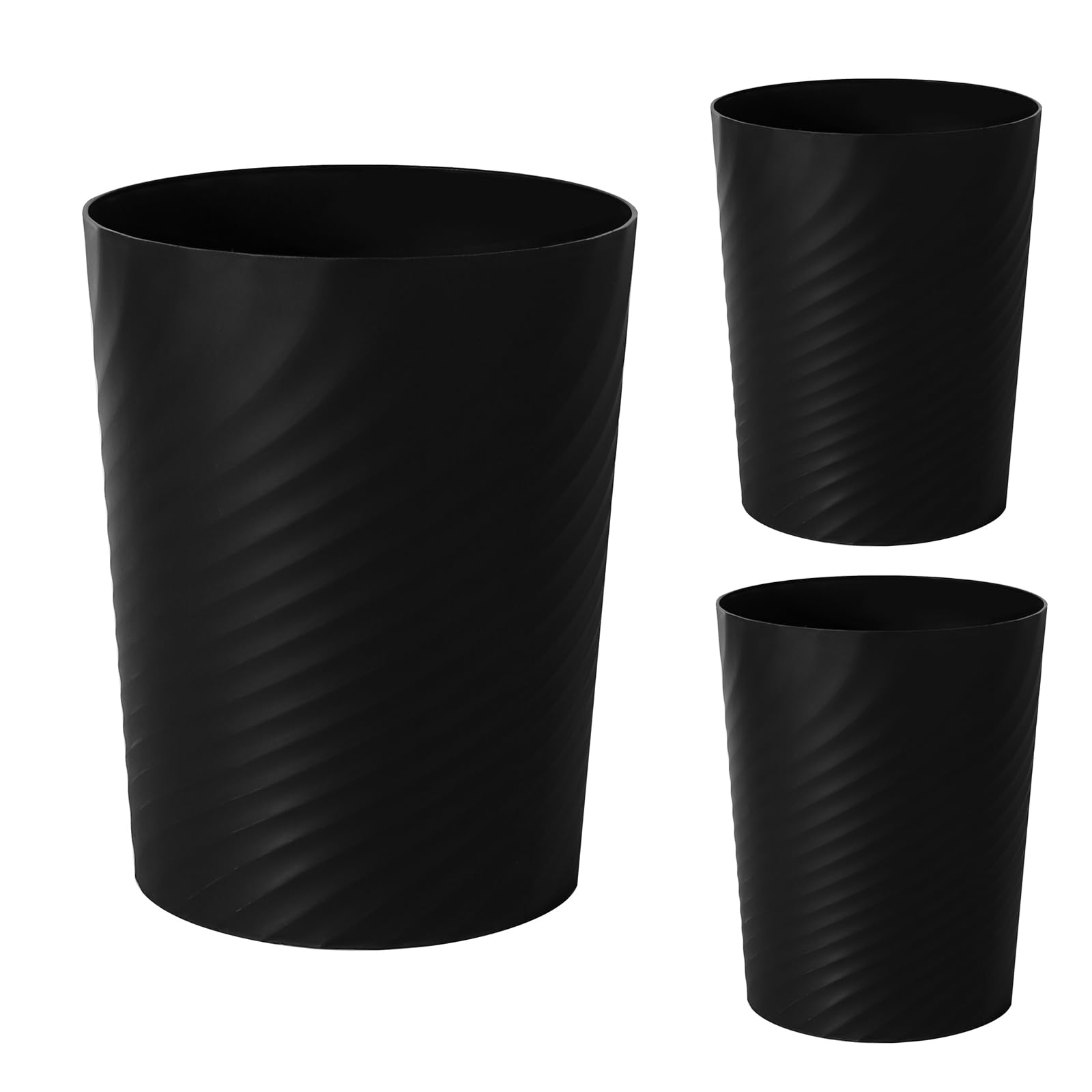 Plastic Small Bathroom Trash Can Wastebasket Garbage Can (3 Count)